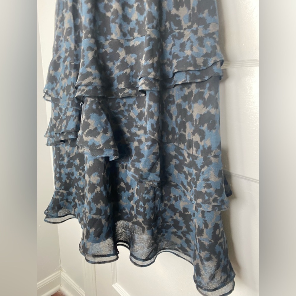 MADEWELL Blue and Black Women's Tiered Ruffle Dress - Picture 6 of 8